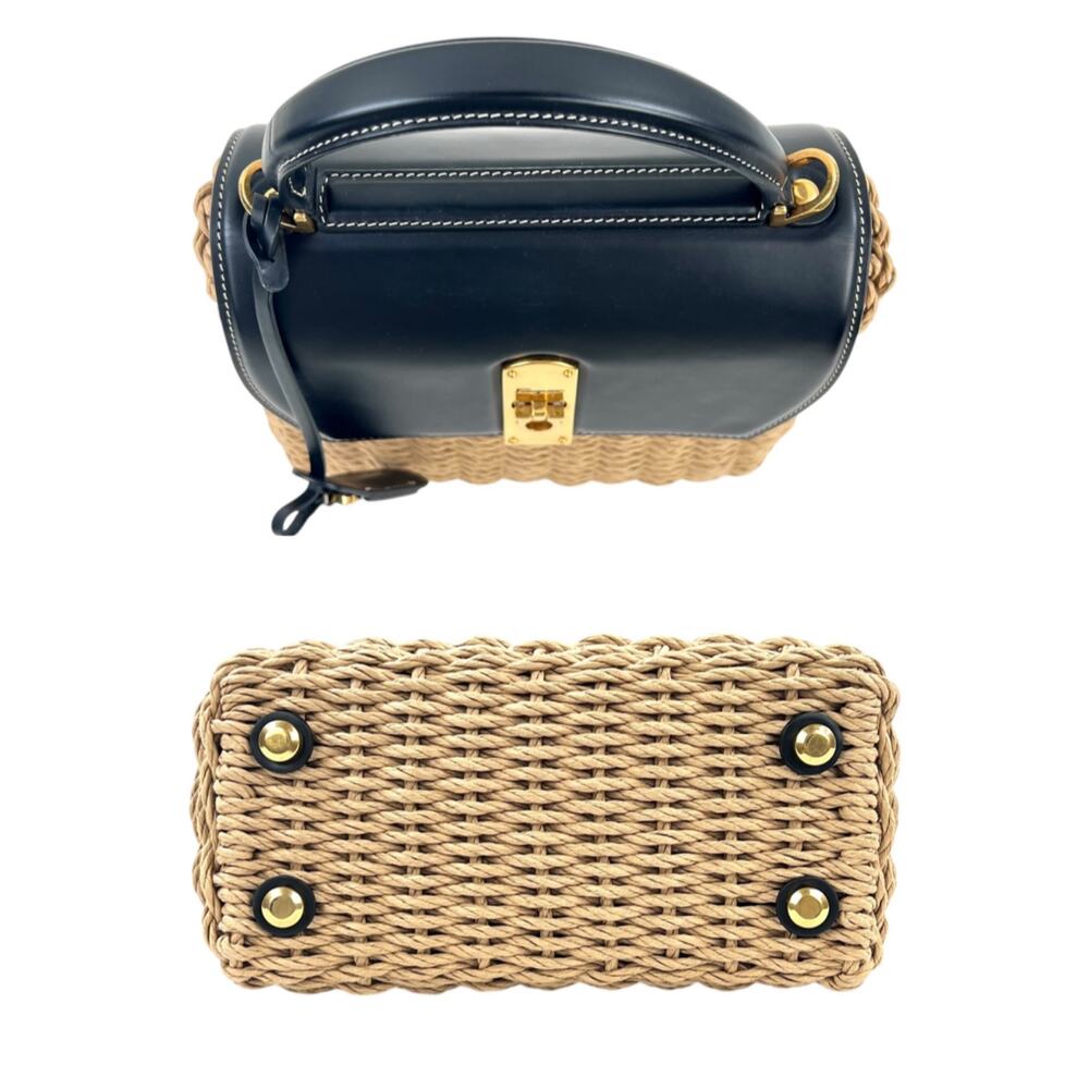 Ferragamo Wicker Top Handle Two-Way Bag - image 6